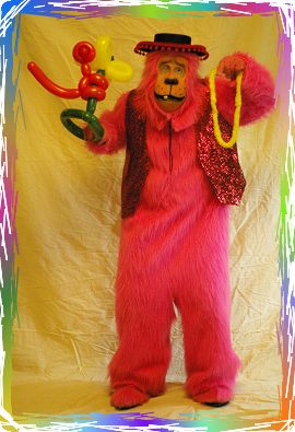 Pink Gorilla singing telegrams, madison, wisconsin, wayne the wizard, magic